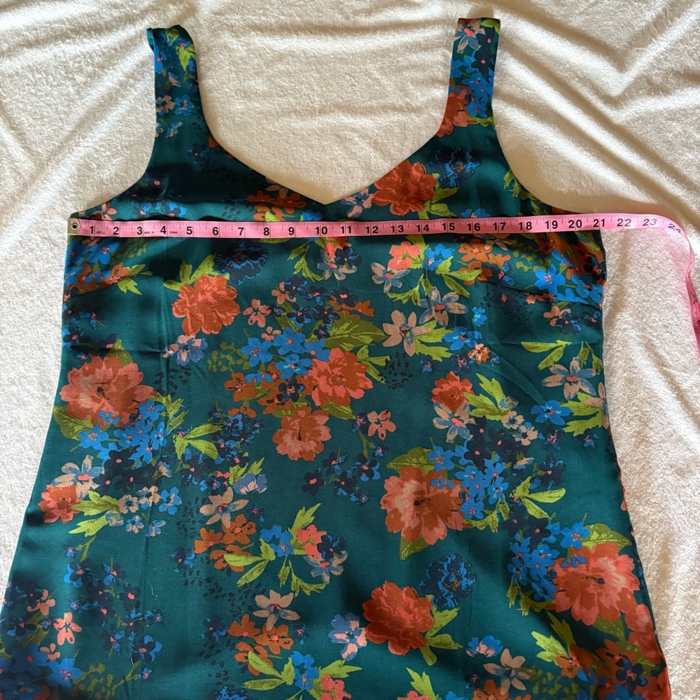 CAbi Still life #3449 Blue Floral Camisole Tank Top Size L - Picture 9 of 10
